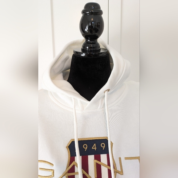 Gant Men's new pullover hoodie, size XXL (xl), color white - Picture 4 of 10